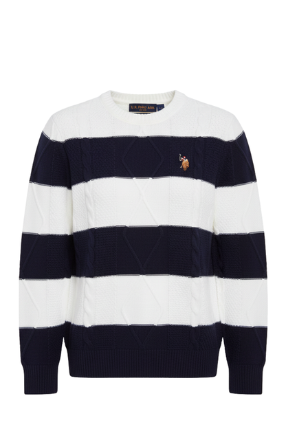 U.S. Polo Assn. Women’s Striped Cable-Knit Sweater/ #00124