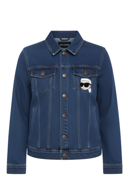 Karl Lagerfeld Denim Jacket with Character Pin/ #00125