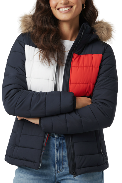 Tommy Hilfiger Puffer Jacket with Faux Fur Hood/ #00132