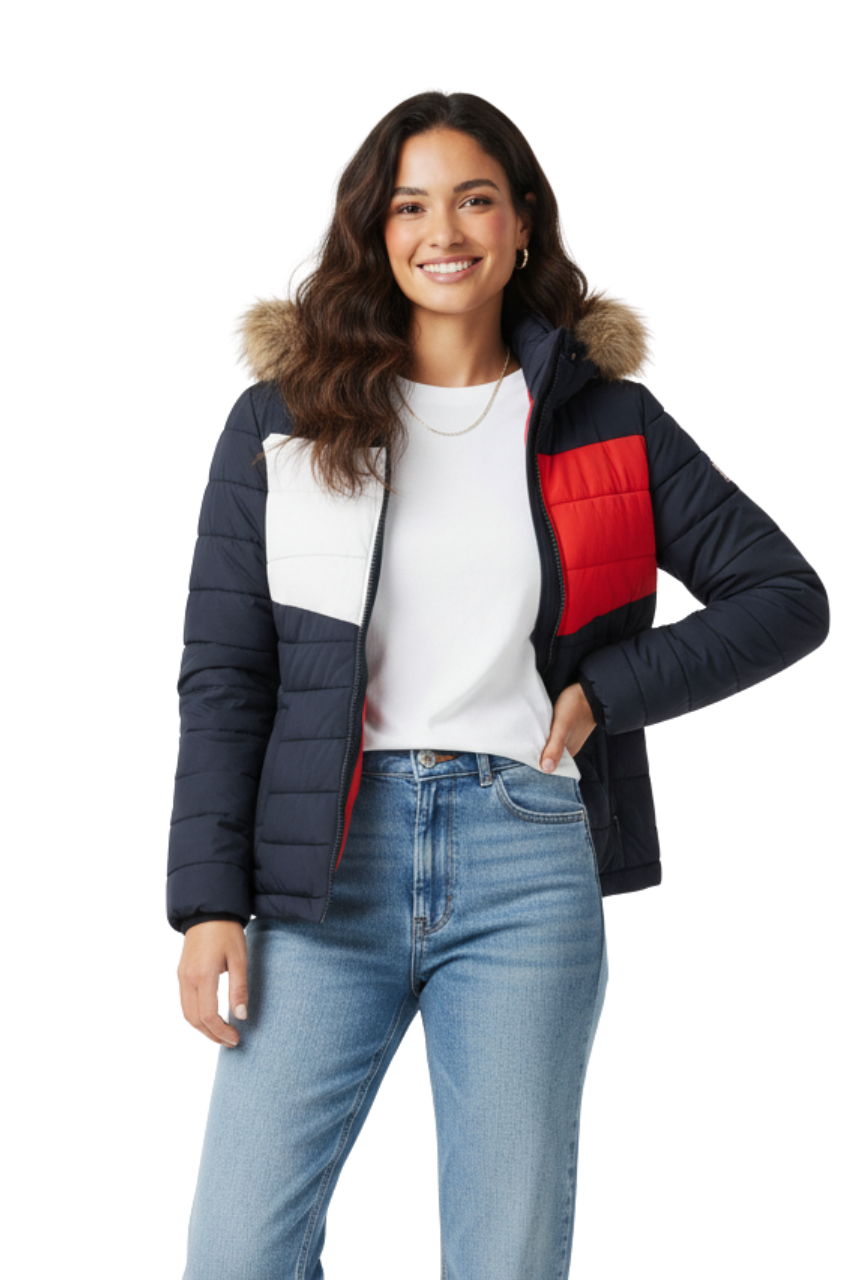 Tommy Hilfiger Puffer Jacket with Faux Fur Hood/ #00132