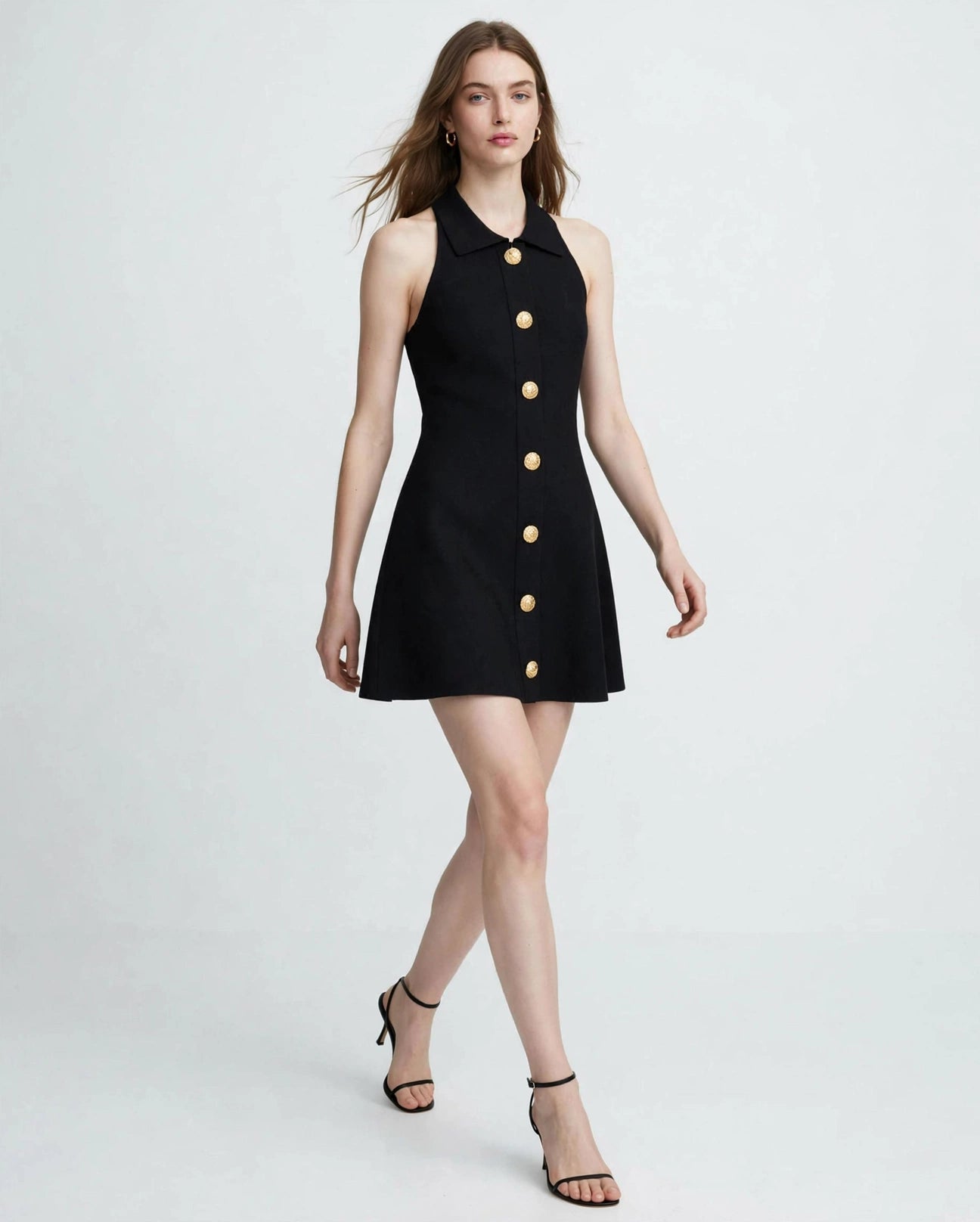 Chanel Sleeveless Button-Front Mini Dress #00308