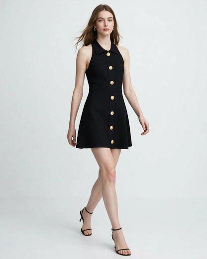 Chanel Sleeveless Button-Front Mini Dress #00308