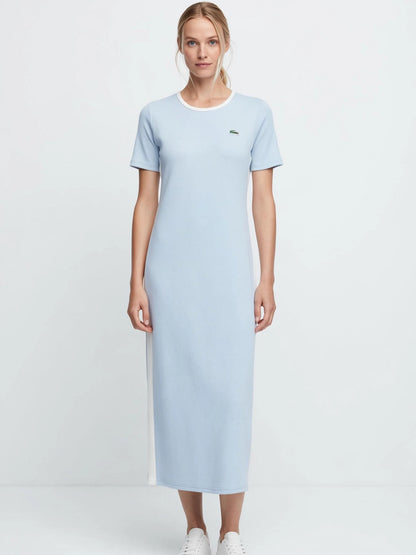 Lacoste Sporty Yellow Colorblock Midi Polo Dress #00310