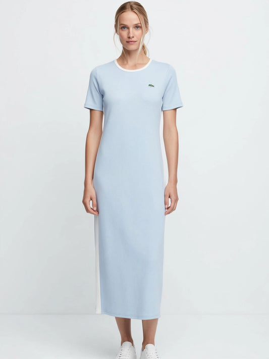Lacoste Sporty Yellow Colorblock Midi Polo Dress #00310