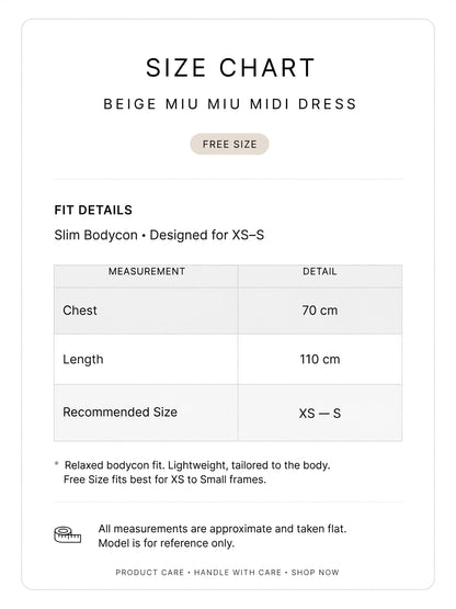 Miu Miu-Inspired Logo Waistband Knit Midi Dress - Beige & Black Bodycon
#00312