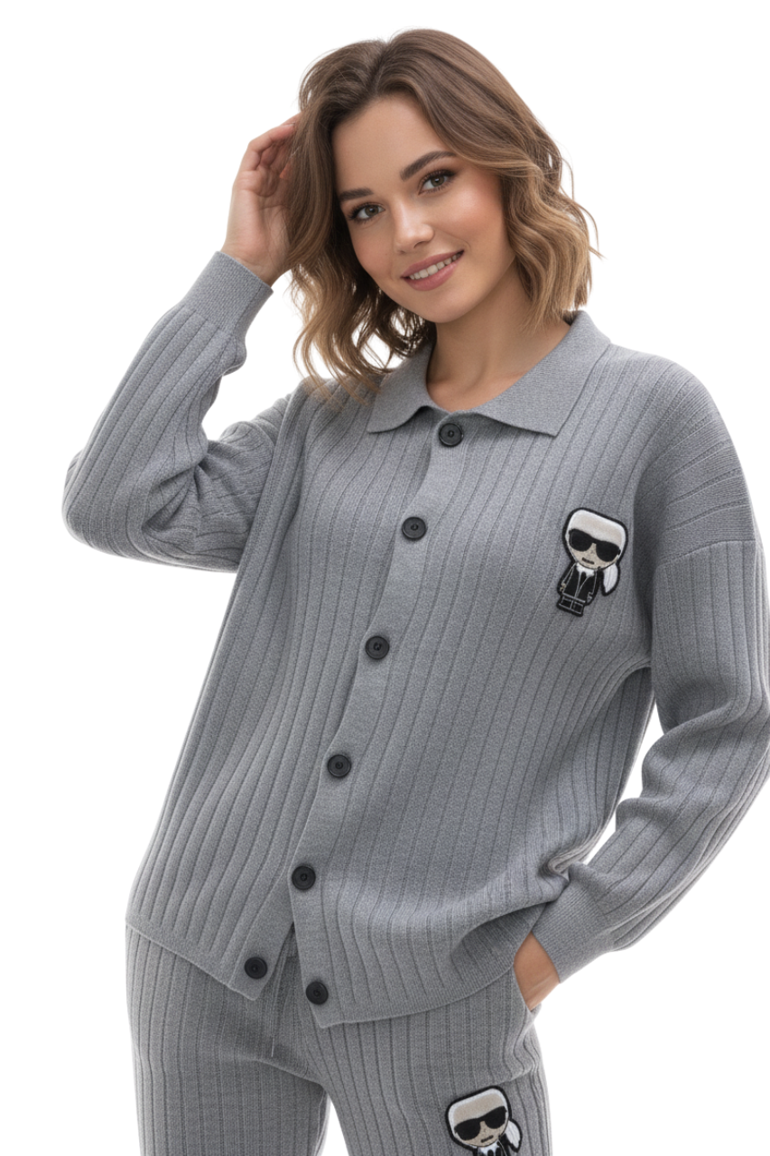 Karl Lagerfeld Oversized Ribbed Set / #00139