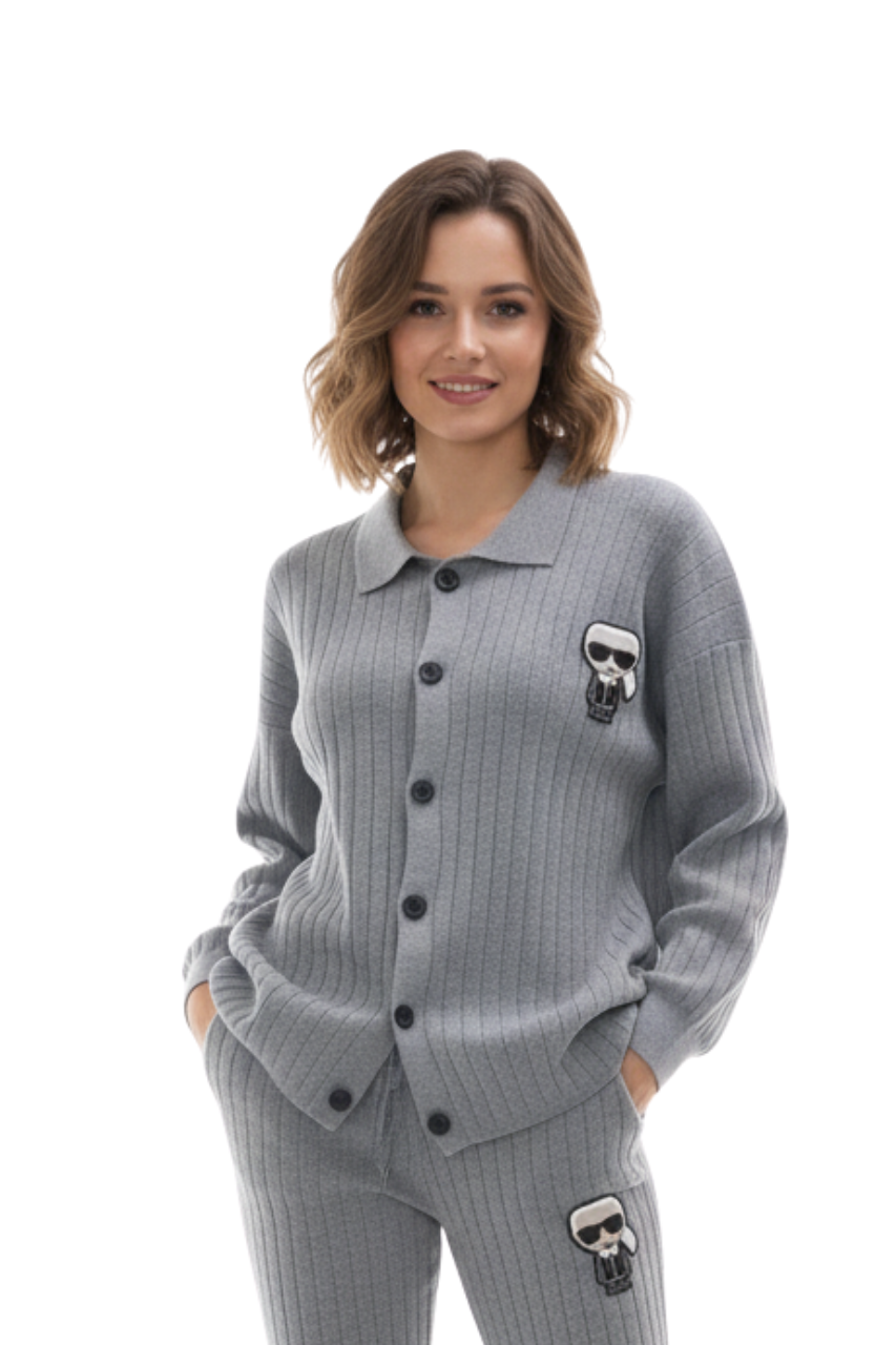 Karl Lagerfeld Oversized Ribbed Set / #00139