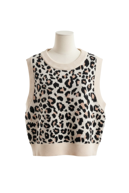 Zara Leopard Knit Cropped Top  / #00142