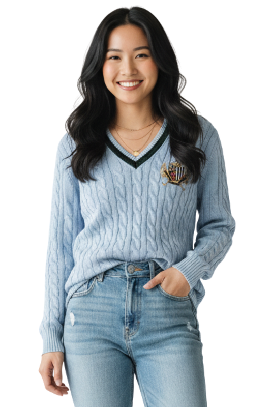 Ralph Lauren Cable-Knit V-Neck Sweater / #00150