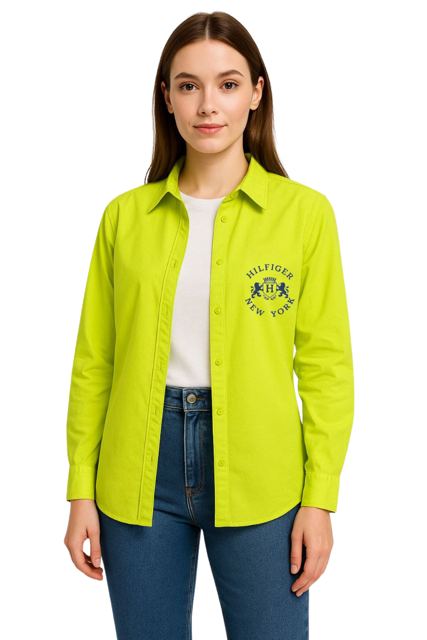 Tommy Hilfiger Long Sleeve Shirt with Gold Foil Logo
