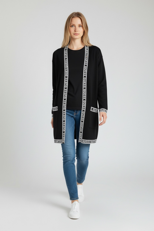 GUESS Women’s Logo-Trim Open Front Cardigan #00218
