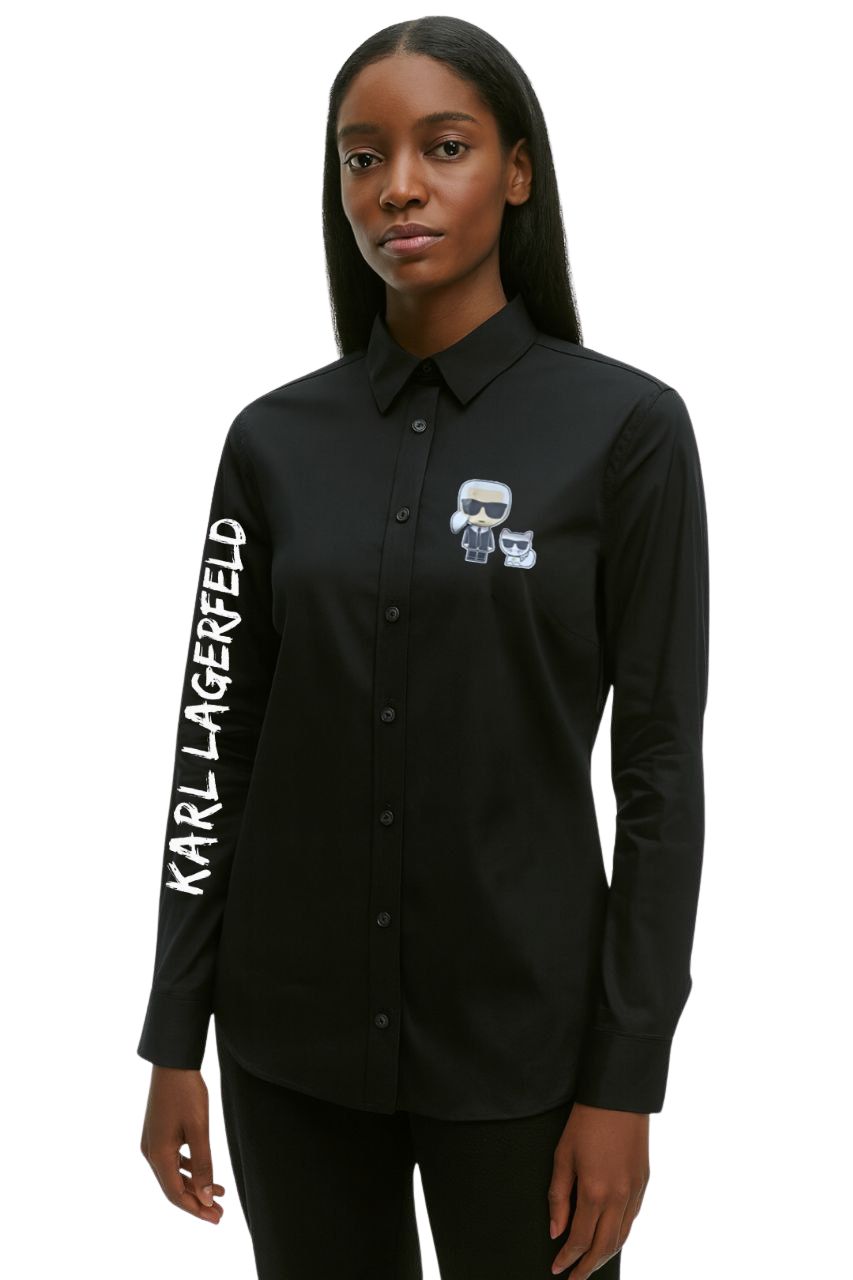 Karl Lagerfeld Long Sleeve Shirt with Logo Print