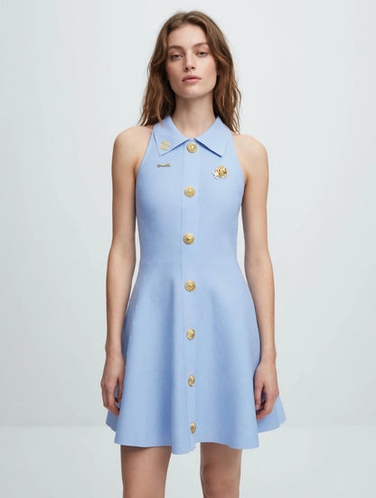 Chanel Sleeveless Button-Front Mini Dress #00308