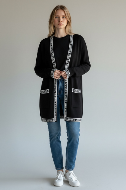 GUESS Women’s Logo-Trim Open Front Cardigan #00218