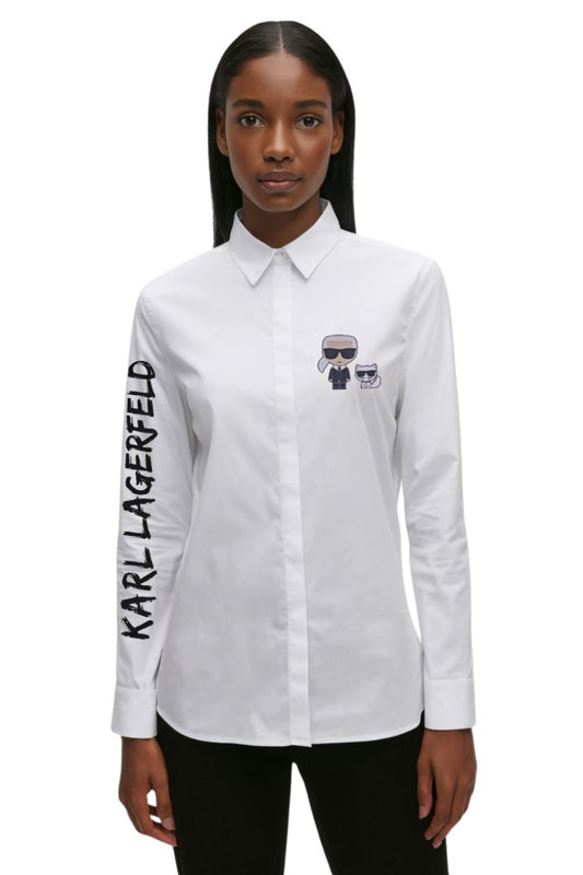 Karl Lagerfeld Long Sleeve Shirt with Logo Print