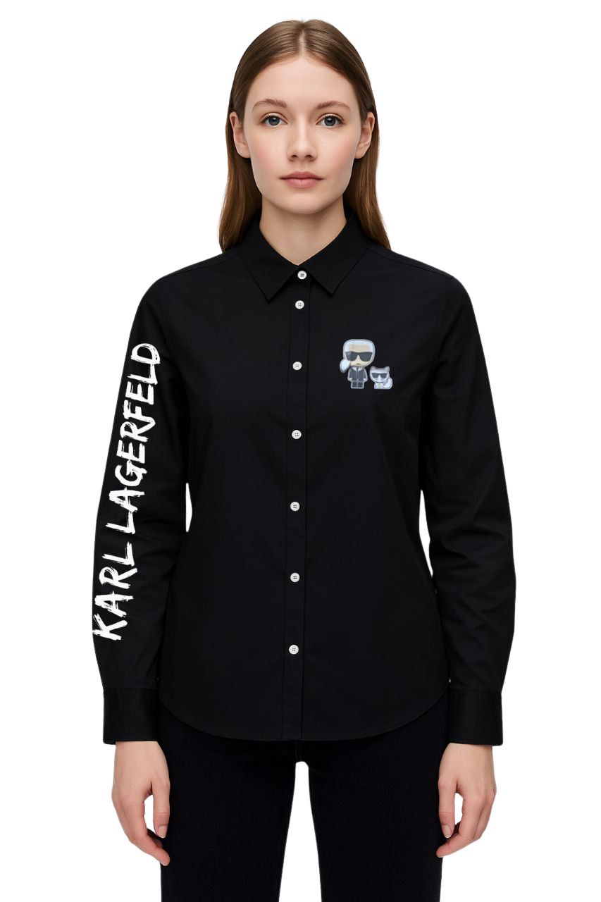 Karl Lagerfeld Long Sleeve Shirt with Logo Print