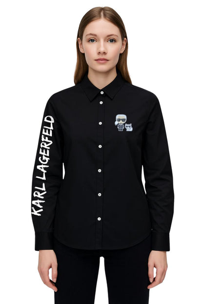 Karl Lagerfeld Long Sleeve Shirt with Logo Print