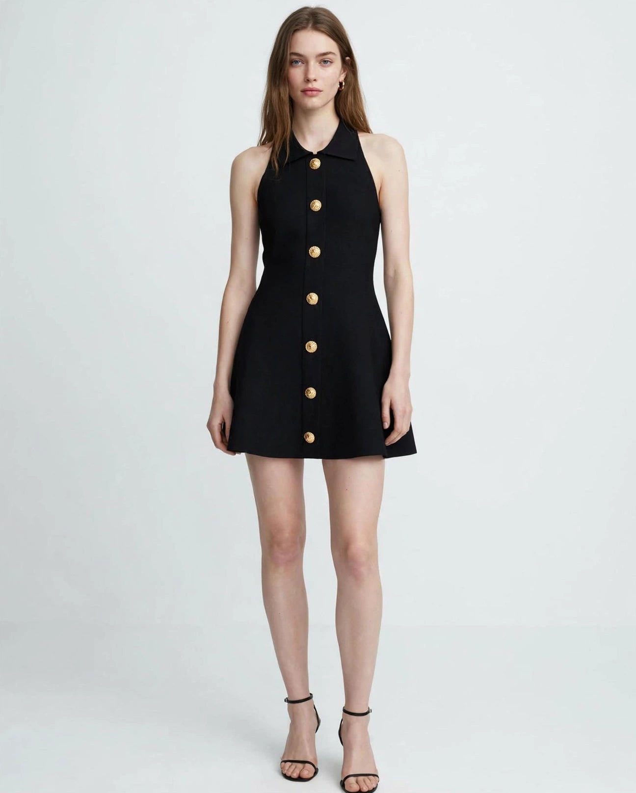 Chanel Sleeveless Button-Front Mini Dress #00308