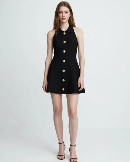 Chanel Sleeveless Button-Front Mini Dress #00308