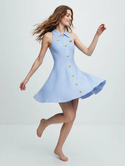 Chanel Sleeveless Button-Front Mini Dress #00308