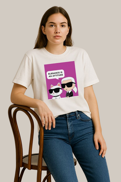 Karl Lagerfeld & Choupette Oversized Cotton T-Shirt