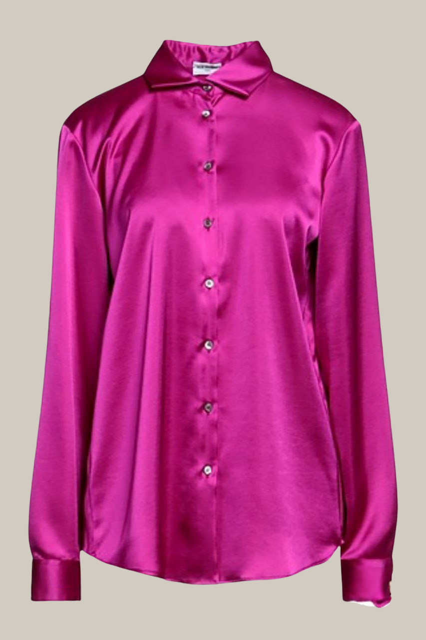 Ralph Lauren Classic Satin Button-Down Shirt for Women