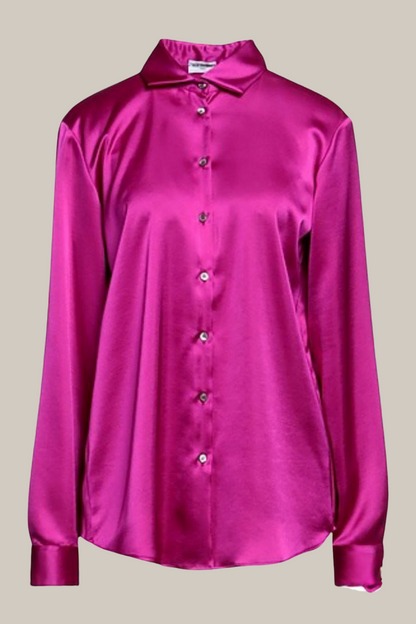Ralph Lauren Classic Satin Button-Down Shirt for Women