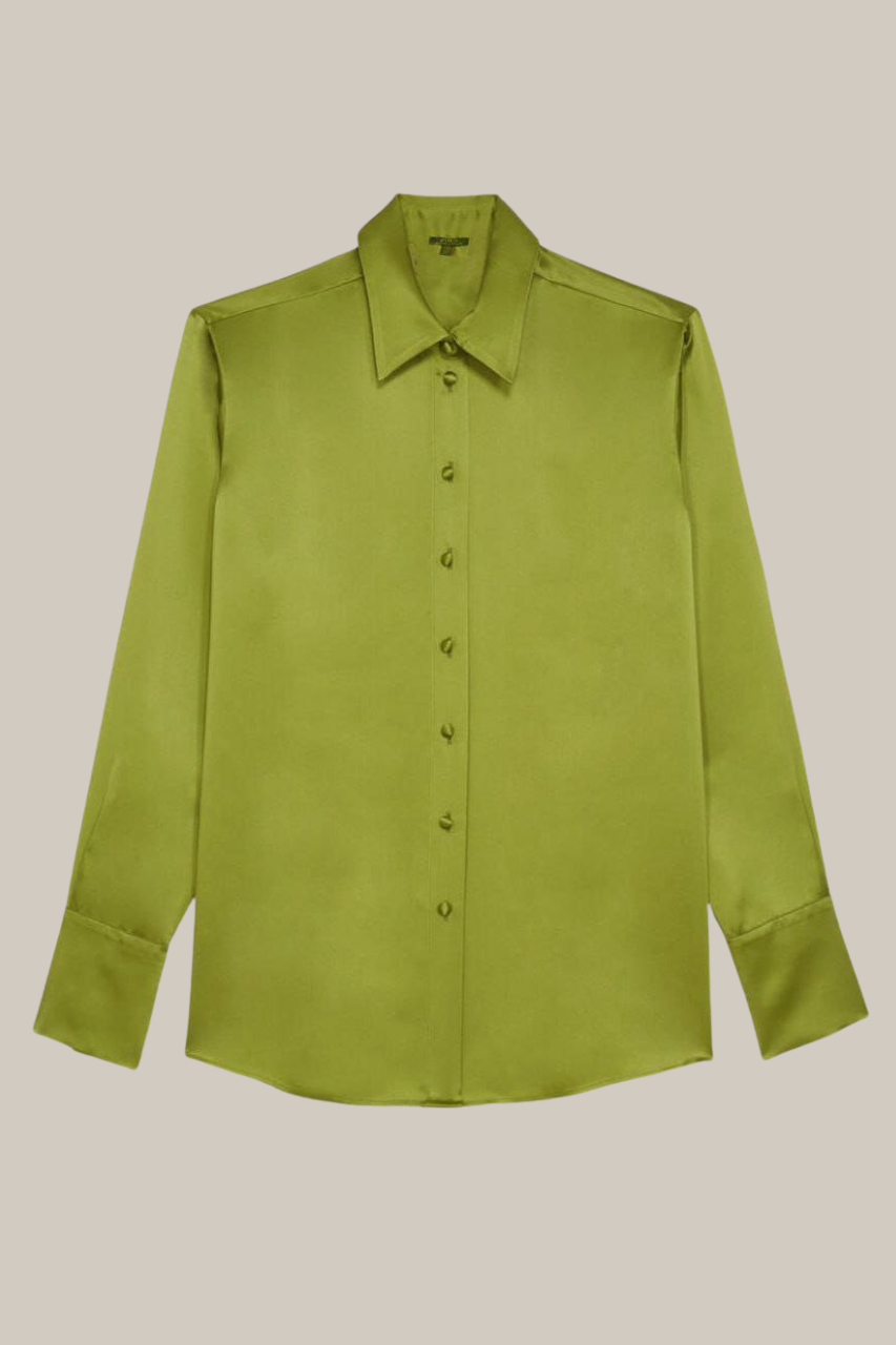 Ralph Lauren Classic Satin Button-Down Shirt for Women