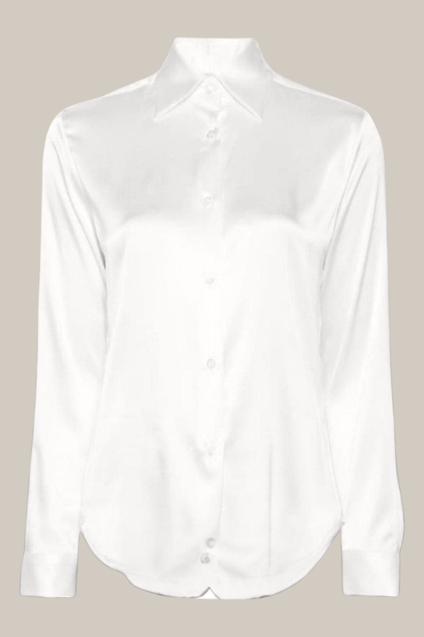 Ralph Lauren Classic Satin Button-Down Shirt for Women