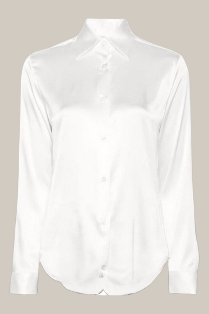 Ralph Lauren Classic Satin Button-Down Shirt for Women