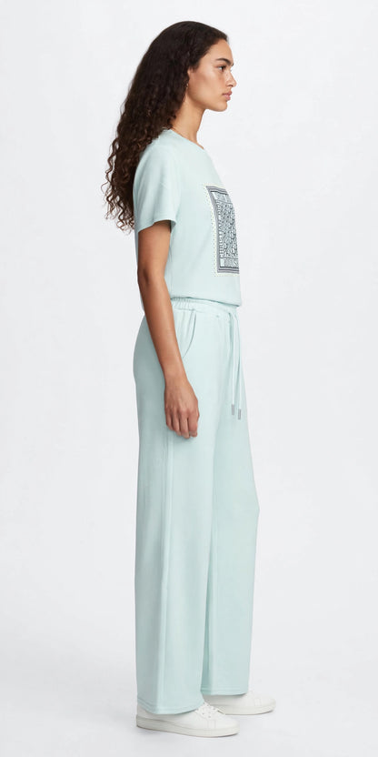 Christine Dior Monogram Square Print T-Shirt & Wide-Leg Pants Set #00303
