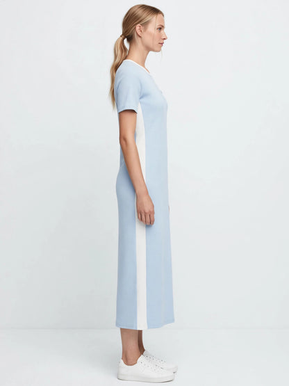 Lacoste Sporty Yellow Colorblock Midi Polo Dress #00310