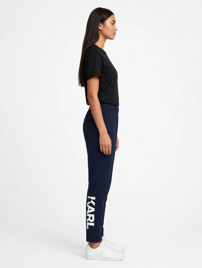 Women's KARL Logo Joggers - Navy Blue Cotton Sweatpants | Casual Athleisure Pants L-3XL #00316
