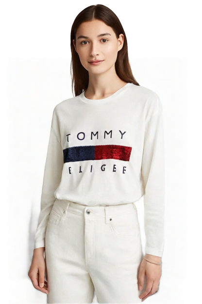 Tommy Hilfiger Long Sleeve Logo Print T-Shirt