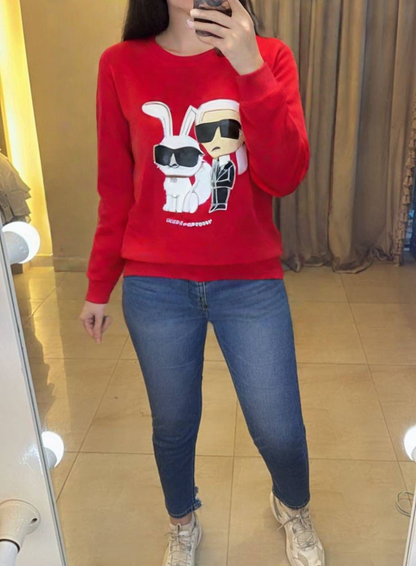 Karl Lagerfeld Cartoon Print T-Shirt