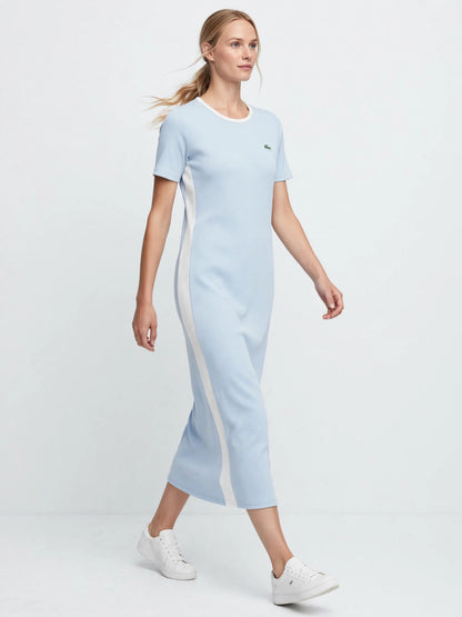 Lacoste Sporty Yellow Colorblock Midi Polo Dress #00310
