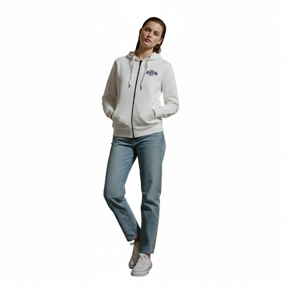 Tommy Hilfiger/Tommy Jeans White  Zip-Up Fleece Hoodie -#00210