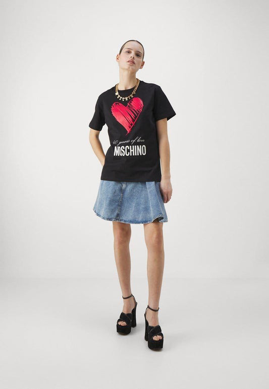 Love Moschino 40 Years of Love Heart Print T-Shirt