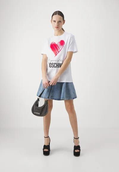 Love Moschino 40 Years of Love Heart Print T-Shirt
