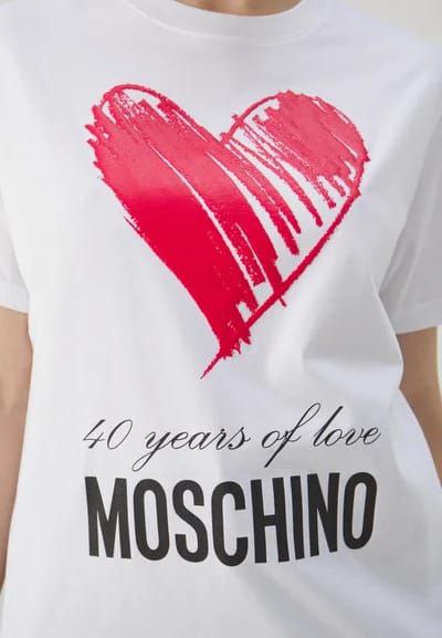 Love Moschino 40 Years of Love Heart Print T-Shirt