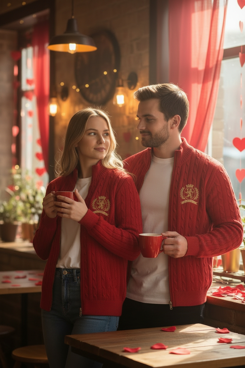 Tommy Hilfiger Timeless Red Zip Cardigan/#00220