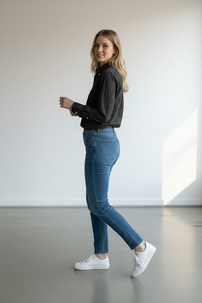 Polo Long Sleeve Printed Shirt/ #0018