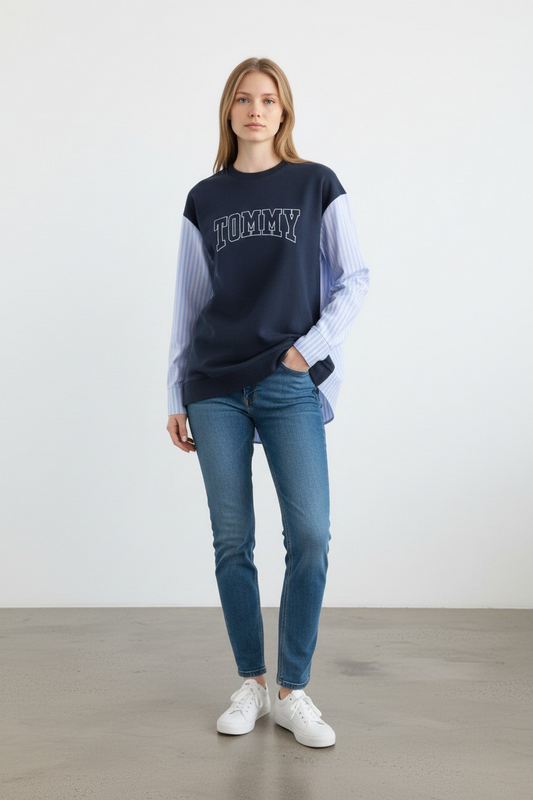 Tommy Hilfiger Layered Sweatshirt Shirt-#00237
