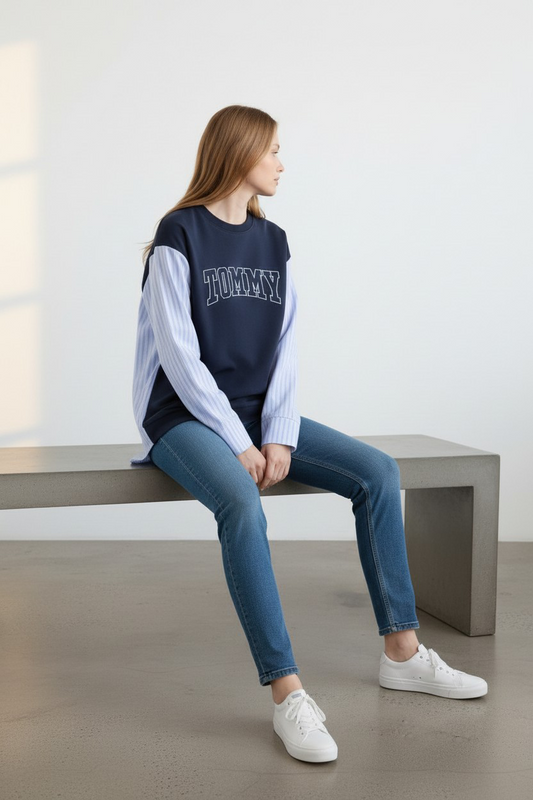 Tommy Hilfiger Layered Sweatshirt Shirt-#00237