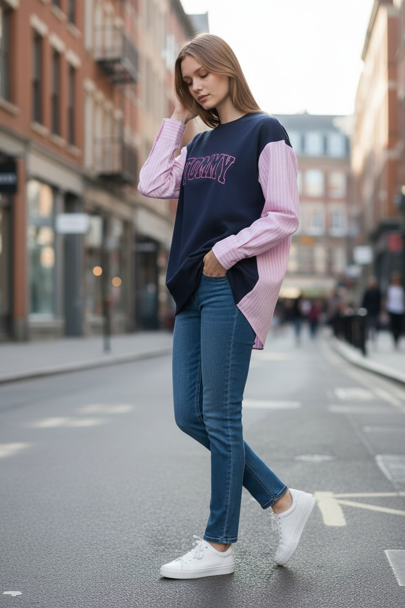 Tommy Hilfiger Layered Sweatshirt Shirt-#00237