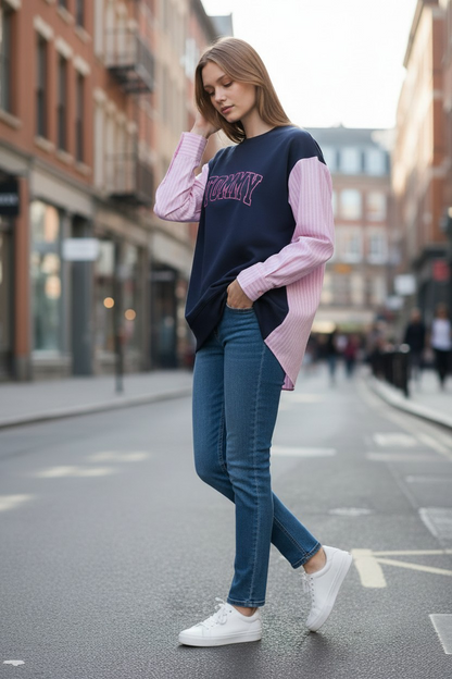 Tommy Hilfiger Layered Sweatshirt Shirt-#00237