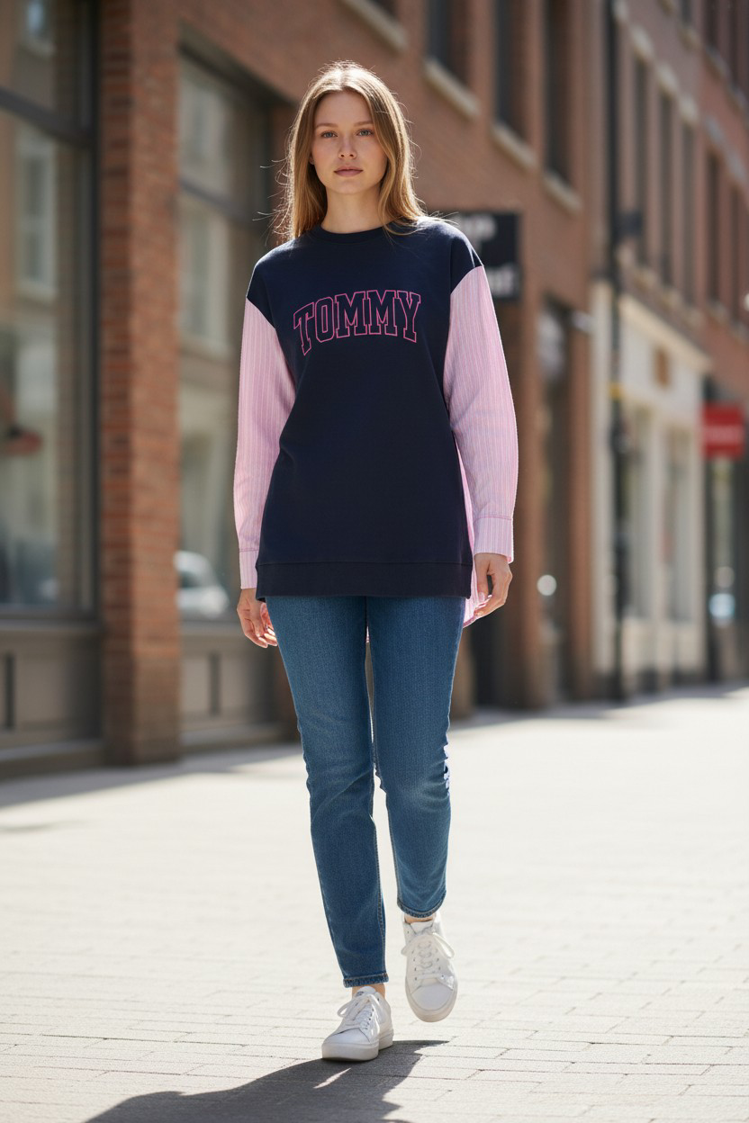 Tommy Hilfiger Layered Sweatshirt Shirt-#00237