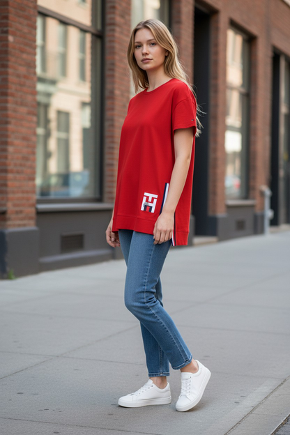 Tommy Hilfiger Elevated Longline Signature T-shirt #00242