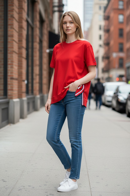 Tommy Hilfiger Elevated Longline Signature T-shirt #00242