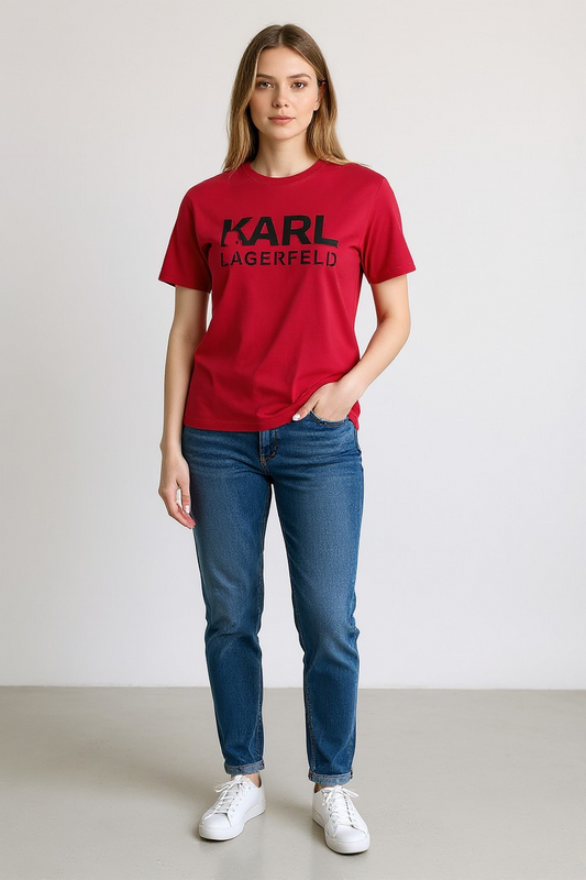 Karl Lagerfeld Signature Embossed Logo short sleeve T-Shirt-#00259